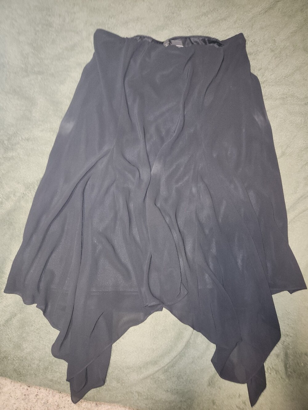 Black Asymmetric Chiffon Skirt